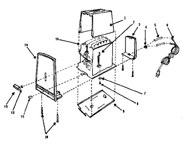 Replacement Parts Diagram and Parts List for T243B  Proctor Silex Toaster